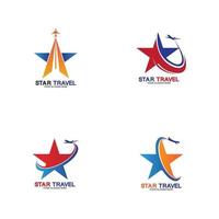 diseño de logotipo de viajes estrella. diseño de logotipo de agencia de viajes. vector