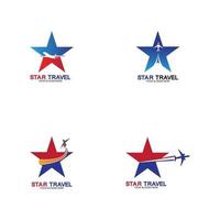 Star travel logo design. Travel agency logo design. vector