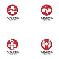 Cross Medical Logo With Hand Care vector