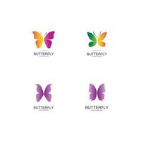 diseño de icono de mariposa de belleza vector