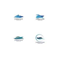 Speed Boat Logo, Logo collection set, Concept design, Symbol, Icon vector