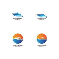 Speed Boat Logo, Logo collection set, Concept design, Symbol, Icon vector