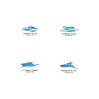 Speed Boat Logo, Logo collection set, Concept design, Symbol, Icon vector