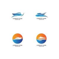 Speed Boat Logo, Logo collection set, Concept design, Symbol, Icon vector