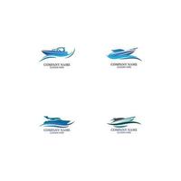 Speed Boat Logo, Logo collection set, Concept design, Symbol, Icon vector