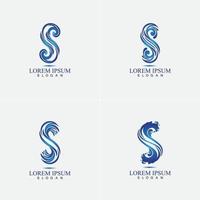 S letter water splash logo design template vector