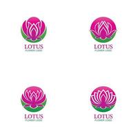 diseño de logotipo de flores de loto de vector