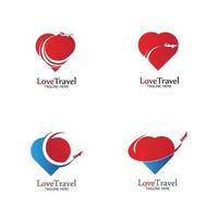 Love Travel logo vector icon design template