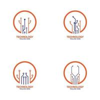 circuit technology logo vector template-vector