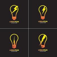 Electric bulb logo and icon Vector design Template.