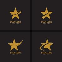 Gold Star Logo Vector in elegant Style with Black Background