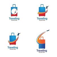 Travel logo vector with airplane