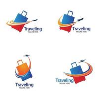 Travel logo vector with airplane