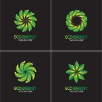 Eco Energy Vector Logo with leaf symbol.