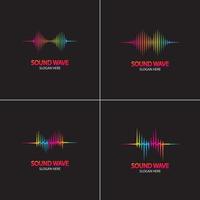 Colorful sound waves logo illustration design vector