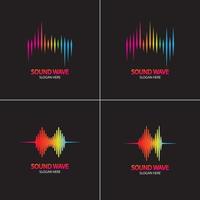 Colorful sound waves logo illustration design vector