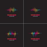 Colorful sound waves logo illustration design vector