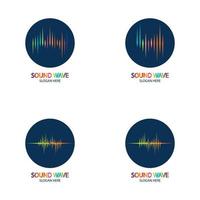 Colorful sound waves logo illustration design vector