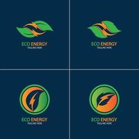 Eco Energy Vector Logo with leaf symbol