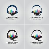 Headphone DJ, Music Studio Recording logo vector