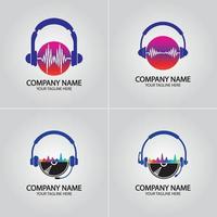 Headphone DJ, Music Studio Recording logo vector