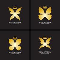 logotipo de la mariposa dorada. logotipo de la mariposa real vector