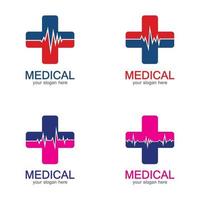 Medical Pharmacy colored plus cross in a soft shape logo vector