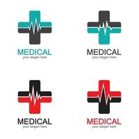 Medical Pharmacy colored plus cross in a soft shape logo vector