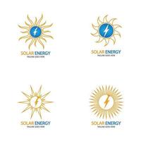 Sun solar energy logo design template. solar tech logo designsv vector