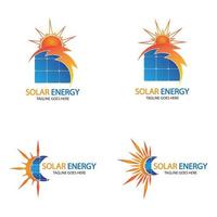 Sun solar energy logo design template. solar tech logo designsv vector