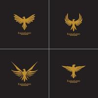 Golden Eagle with Black Background, Vector, Illustration vector