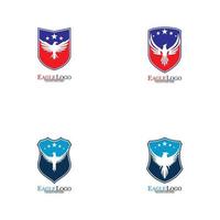 diseño de plantilla de logotipo de águila con un escudo vector