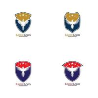 diseño de plantilla de logotipo de águila con un escudo vector