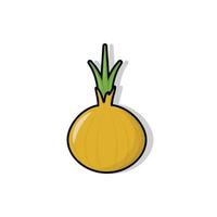 Onion on a white background. Cartoon style vector