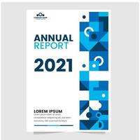anuual report with blue abstract shape perfect for cover book, flyer