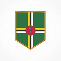 Dominica flag vector with shield frame