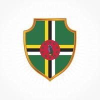 Dominica flag vector with shield frame