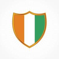 Cote Dlvoire flag vector with shield frame