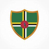 Dominica flag vector with shield frame