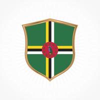 Dominica flag vector with shield frame