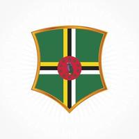 Dominica flag vector with shield frame