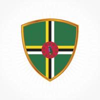 Dominica flag vector with shield frame