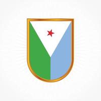 Djibouti flag vector with shield frame
