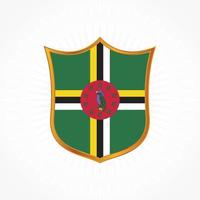 Dominica flag vector with shield frame