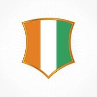 Cote Dlvoire flag vector with shield frame