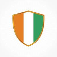 Cote Dlvoire flag vector with shield frame