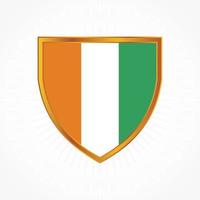 Cote Dlvoire flag vector with shield frame