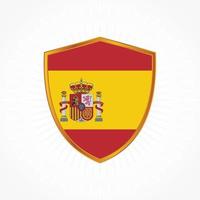 vector de bandera de españa con marco de escudo