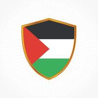 Palestine flag vector with shield frame