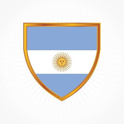 Argentina flag vector with shield frame